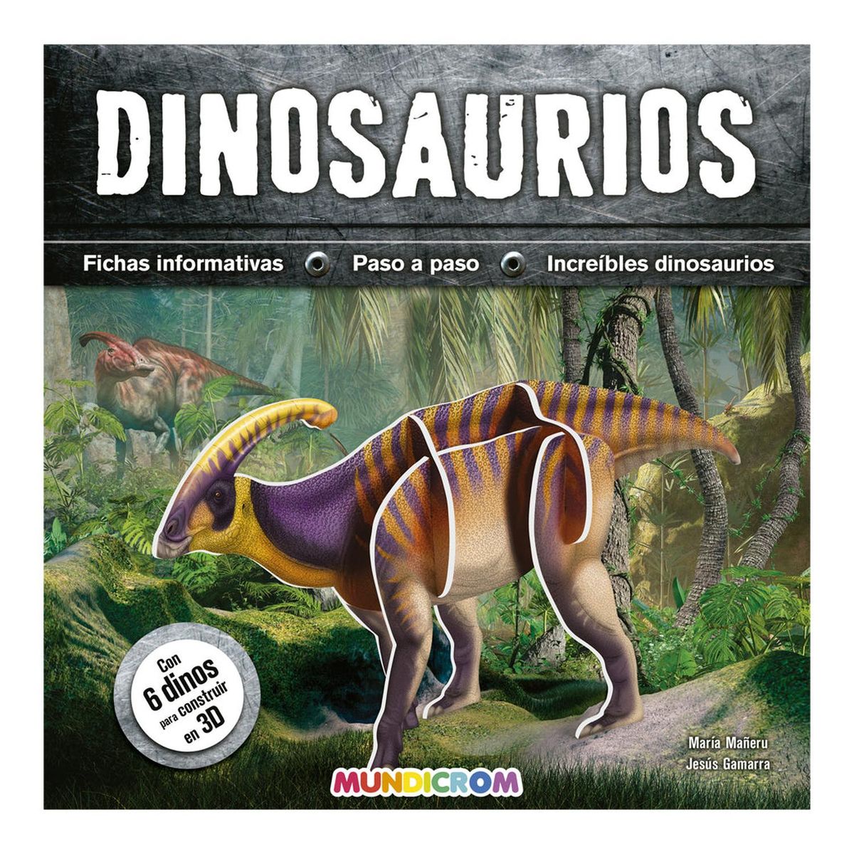 MUNDICROM - DINOSAURIOS... KIT DE CONSTRUCCIÓN + LIBRO