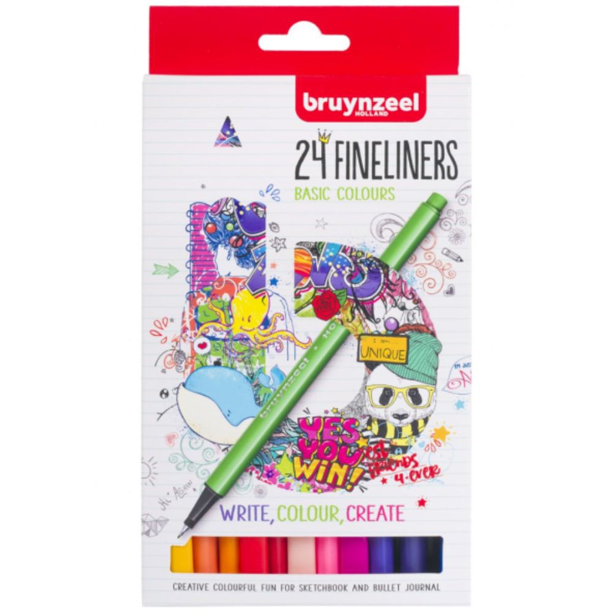 BRUYNZEEL - Marcadores Punta Fina Bruynzeel Set 24 Colores