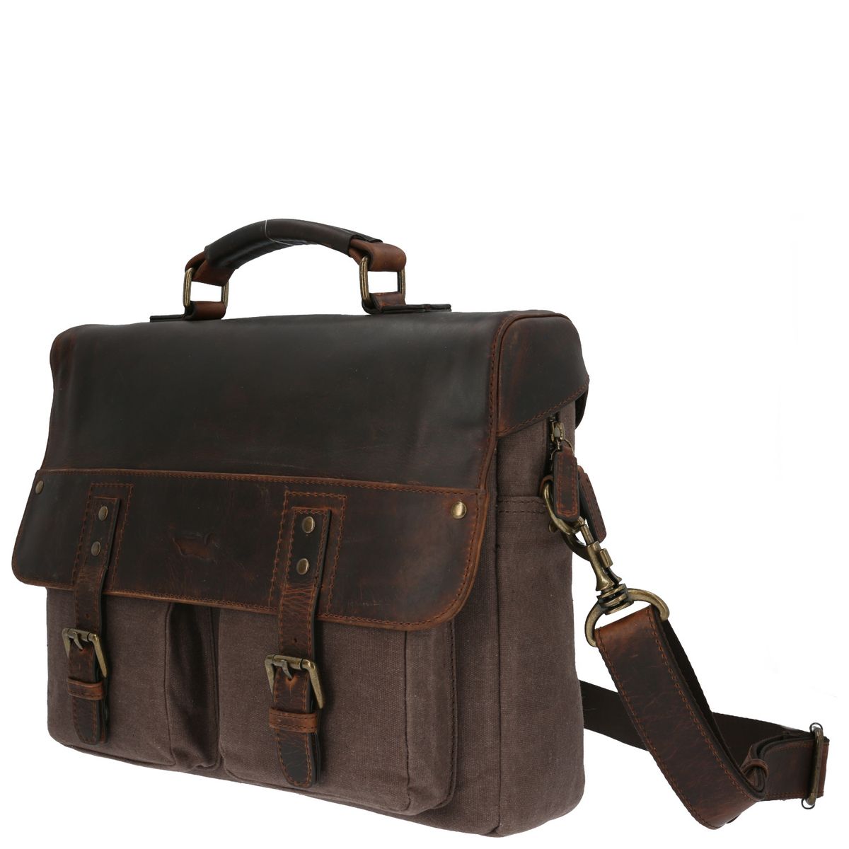 ROCKFORD - Maletín Canvas/Cuero Hombre WX Ganges II Café ROCKFORD