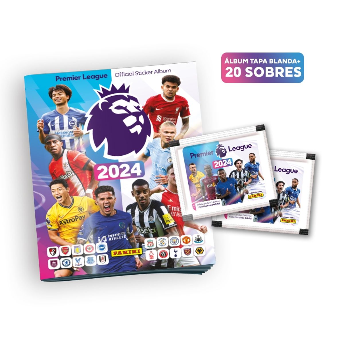 PANINI CHILE - Pack Premier League 2023 - 2024 (Álbum + 20 Sobres)