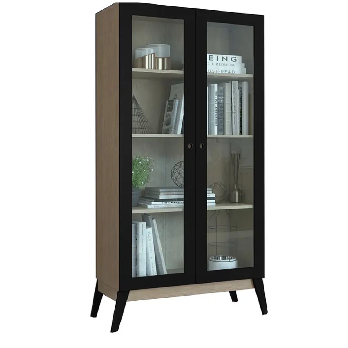 BE DESIGN - Vitrina 2 Puertas Jamaica Café Negro