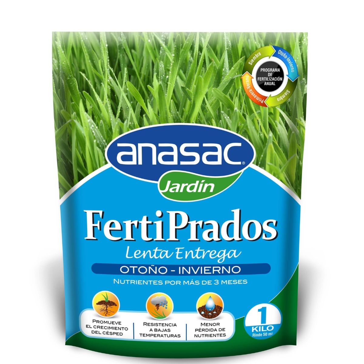 Fertilizante Ferti Prados Otoño-invierno 1kg Lenta Entrega, marca ANASAC - Foto Principal