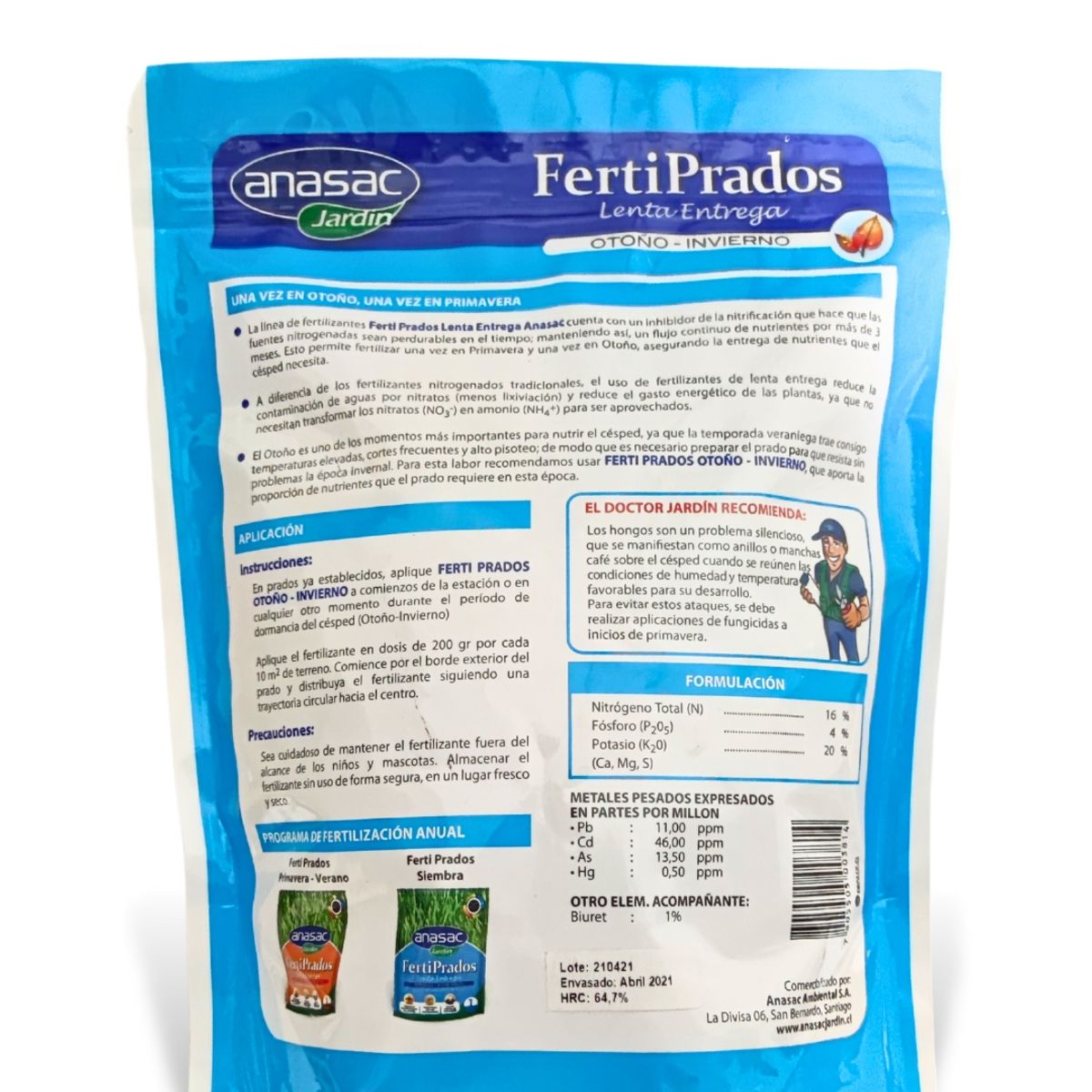 Fertilizante Ferti Prados Otoño-invierno 1kg Lenta Entrega, marca ANASAC - Foto 2