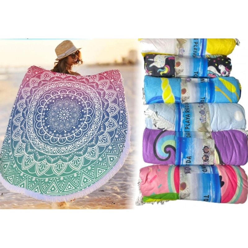 GENERICO - Toalla De Playa Redonda 150cm Diseños Surtidos