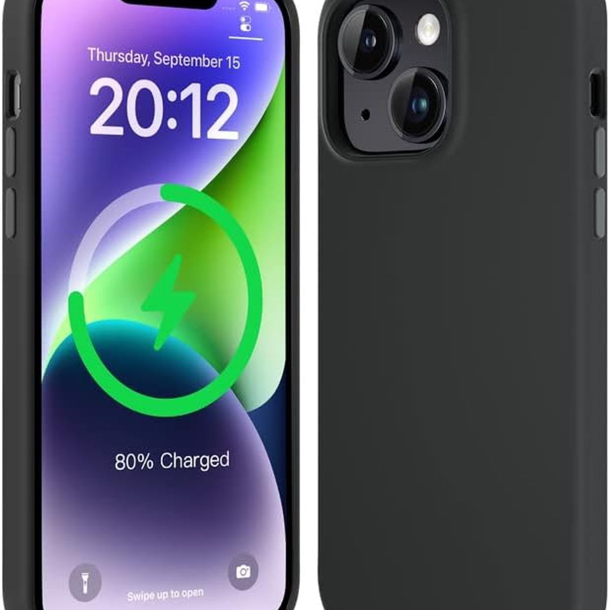 GENERICO - Carcasa Silicona para iPhone 14 Negro Magnetica