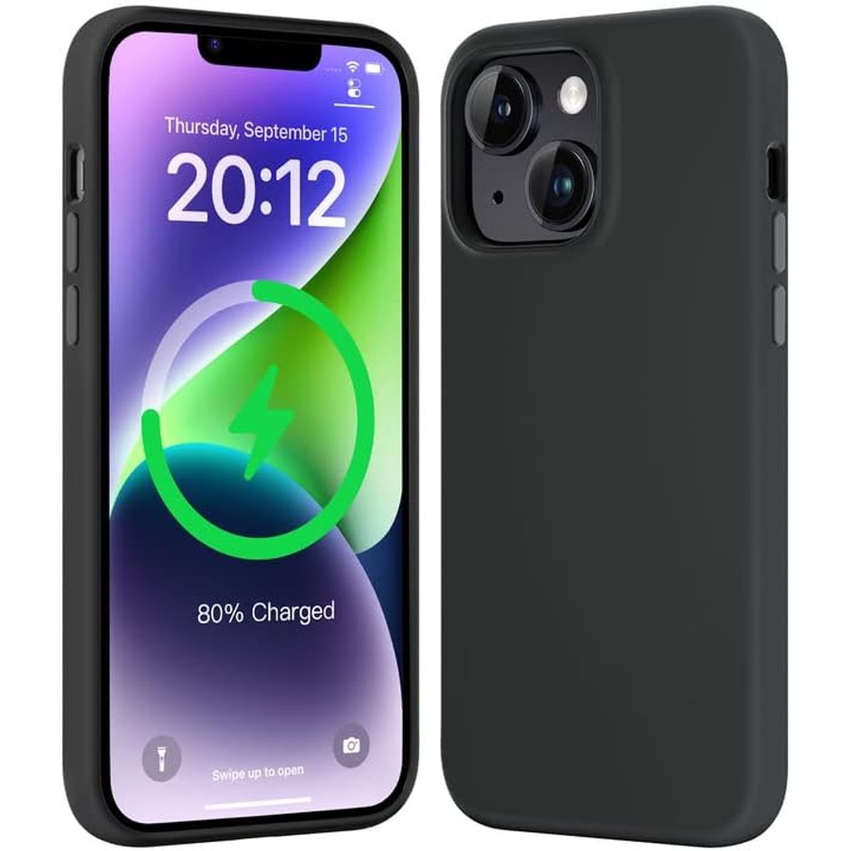 GENERICO - Carcasa Silicona para iPhone 14 Negro Magnetica