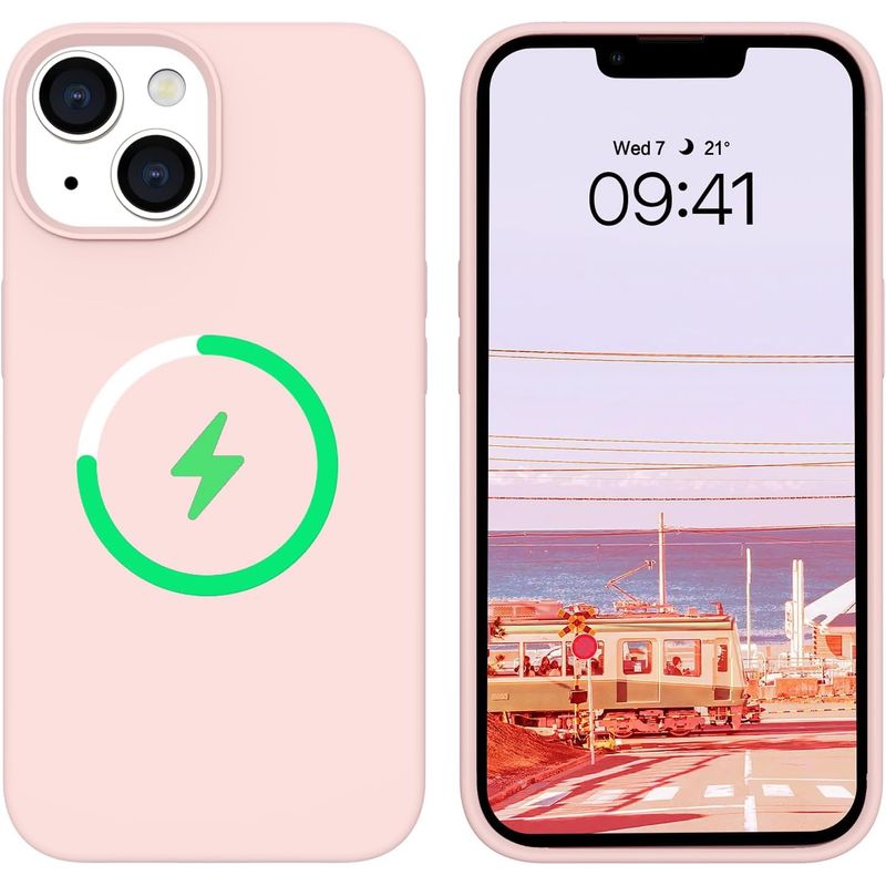 GENERICO - Carcasa Silicona para iPhone 14 Rosada Magnetica