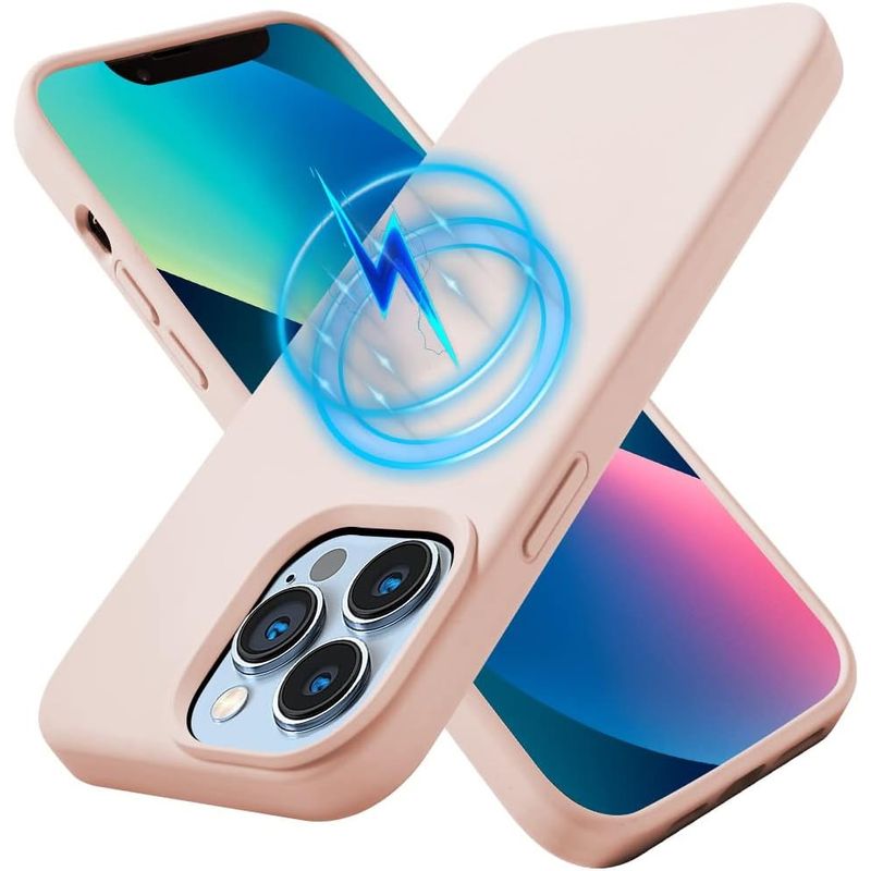 GENERICO - Carcasa Silicona para iPhone 14 Pro Max Rosada Magnetica