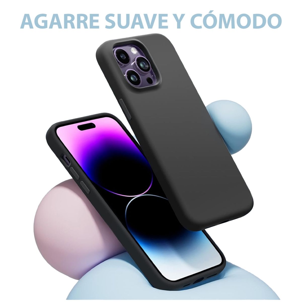 GENERICO - Carcasa Silicona para iPhone 15 Pro Negro Magnetica
