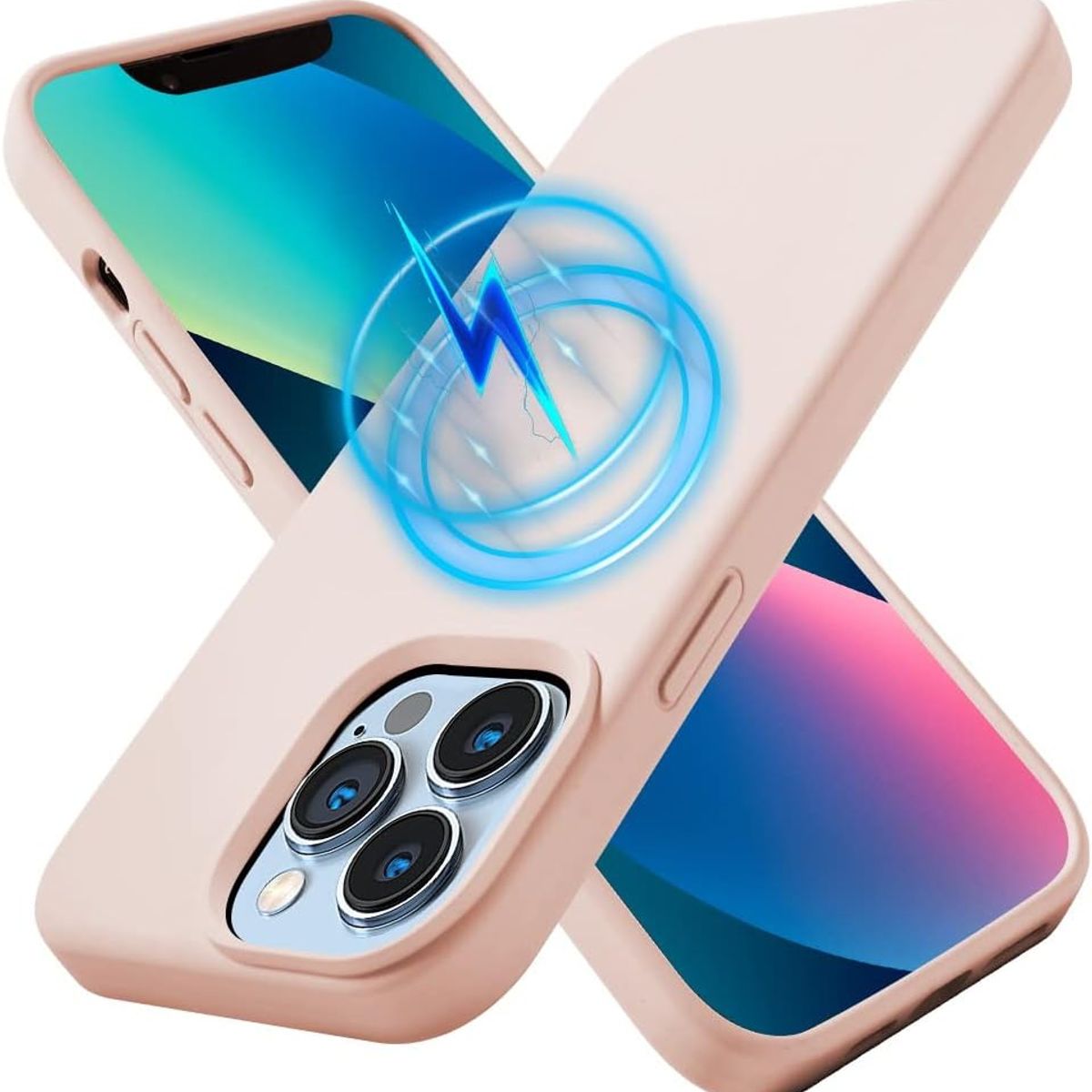 GENERICO - Carcasa Silicona para iPhone 15 Pro Max Rosada Magnetica