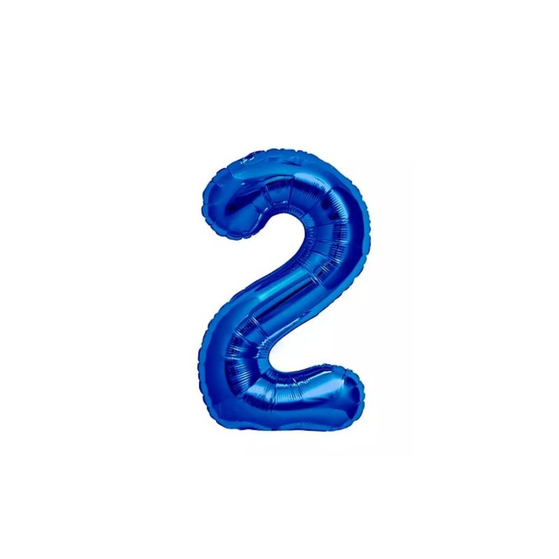 GENERICO - Globo Metalizado Numero "2" Azul 40 pulgadas