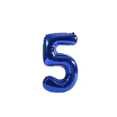 GENERICO - Globo Metalizado Numero "5" Azul 40 pulgadas