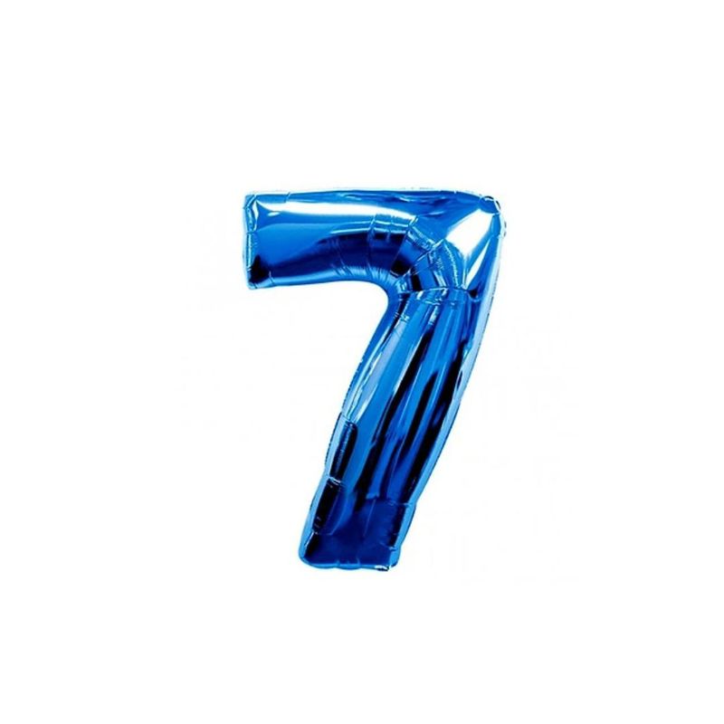 GENERICO - Globo Metalizado Numero "7" Azul 40 pulgadas