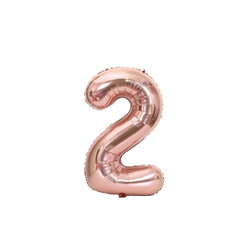 GENERICO - Globo Metalizado Numero "2" Oro Rosa 40 pulgadas