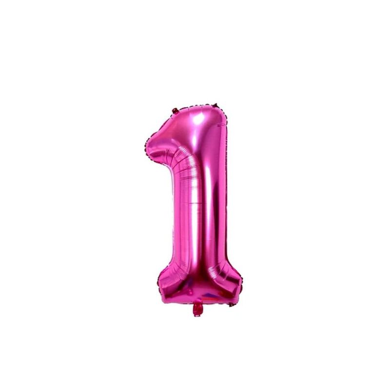 GENERICO - Globo Metalizado Numero "1" Rosa 40 pulgadas