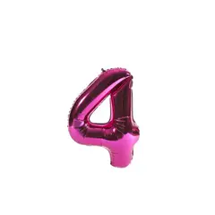 GENERICO - Globo Metalizado Numero "4" Rosa 40 Pulgadas