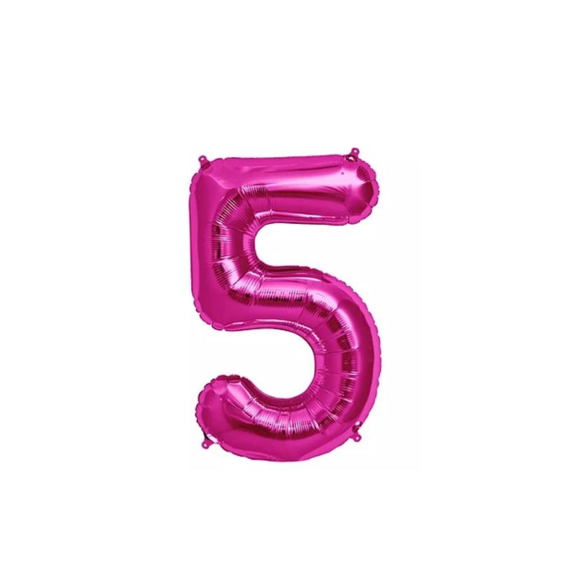 GENERICO - Globo Metalizado Numero "5" Rosa 40 pulgadas