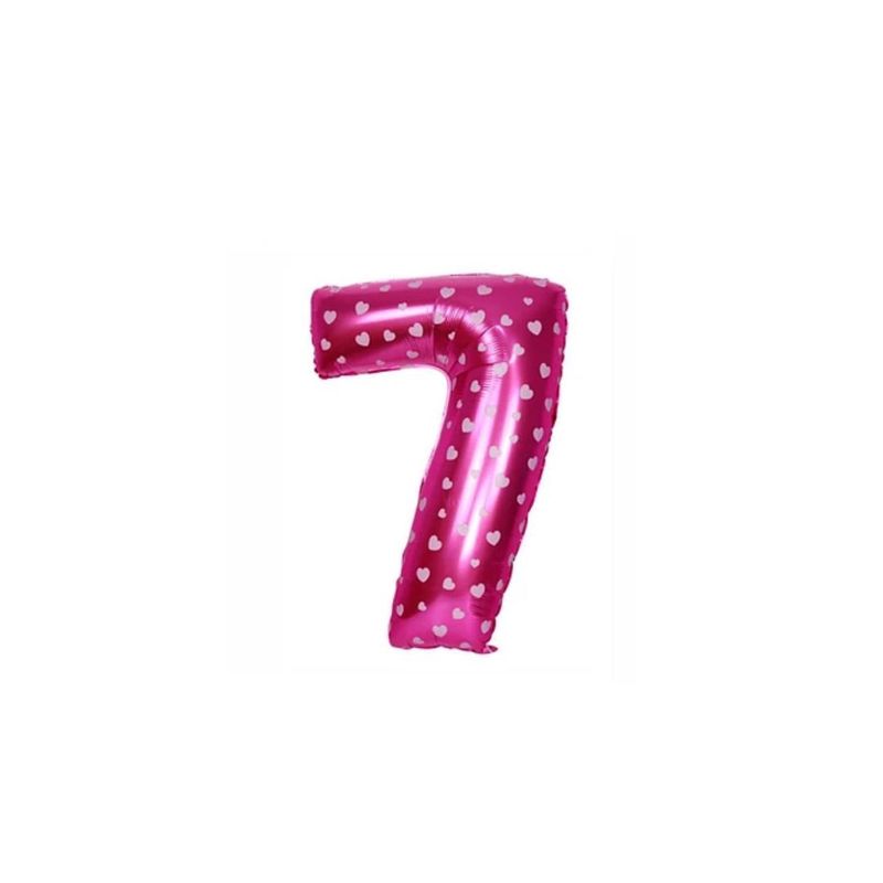 GENERICO - Globo Metalizado Numero "7" Rosa 40 pulgadas