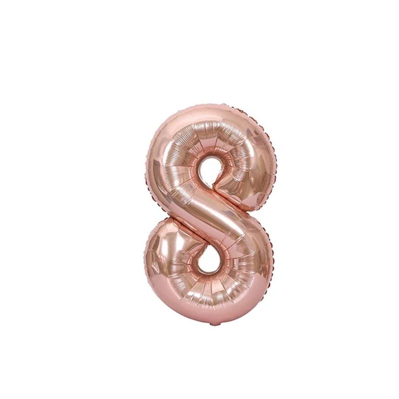 GENERICO - Globo Metalizado Numero "8" Rosa 40 pulgadas