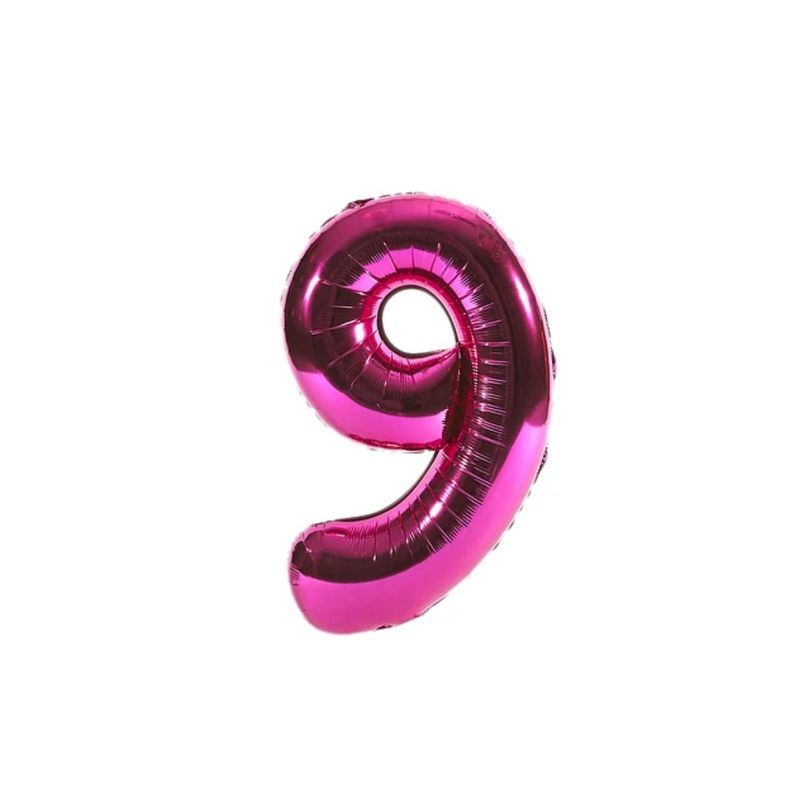 GENERICO - Globo Metalizado Numero "9" Rosa 40 pulgadas