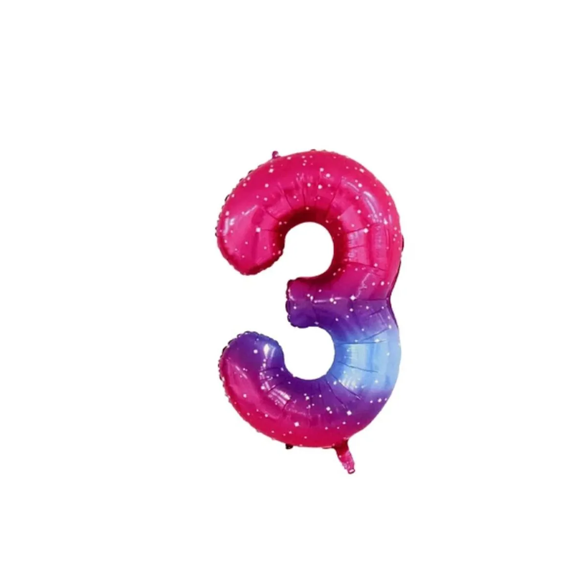 GENERICO - Globo Metalizado Numero "3" Rosa Con Estrellas 40 pulgadas