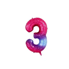 GENERICO - Globo Metalizado Numero "3" Rosa Con Estrellas 40 pulgadas