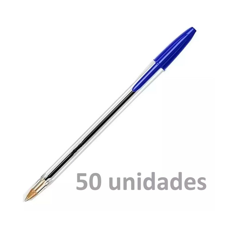 GENERICO - Caja 50 Lápiz Pasta Bolígrafos Azul Punta Redonda