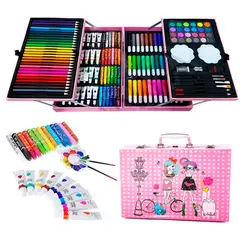 GENERICO - Kit Dibujo 145 Piezas Pintura En Maleta Aluminio escolar