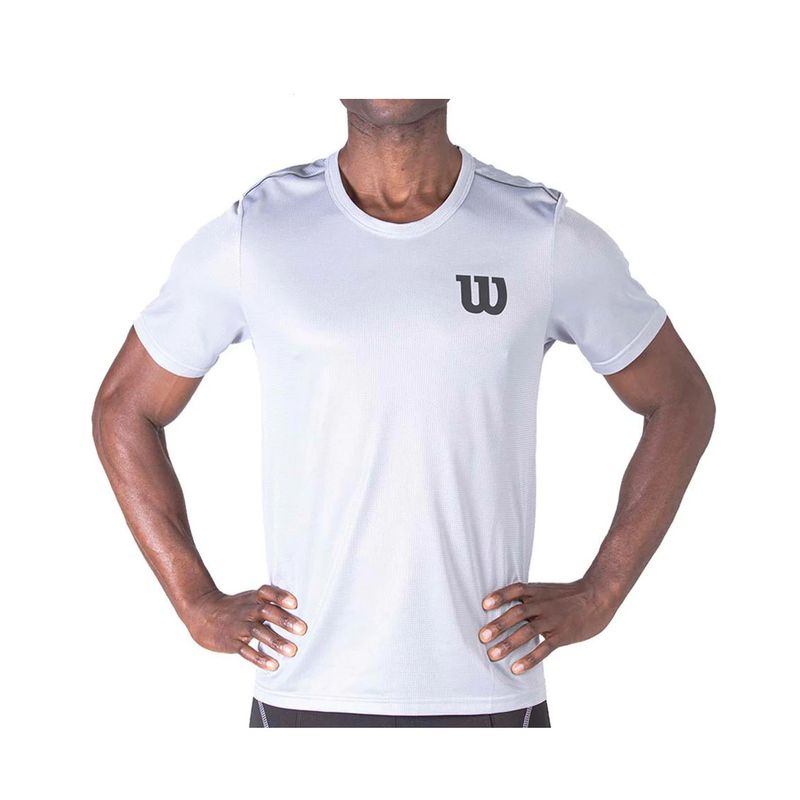 WILSON - Polera Wilson Calada Tenis Padel Gris.-