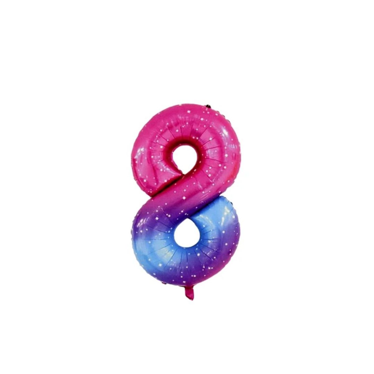 GENERICO - Globo Metalizado Numero "8" Rosa Con Estrellas 40 pulgadas