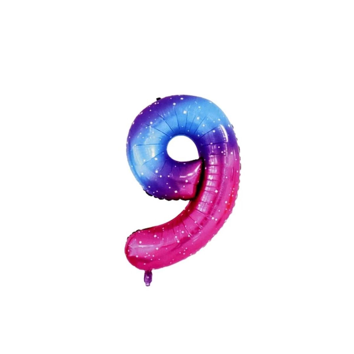 GENERICO - Globo Metalizado Numero "9" Rosa Con Estrellas 40 Pulgadas