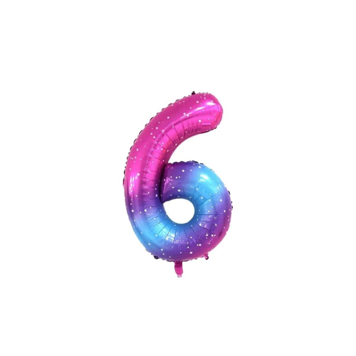 GENERICO - Globo Metalizado Numero "6" Rosa Con Estrellas 40 pulgadas