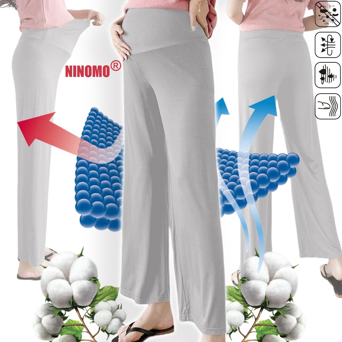 EDWINAYY - Pantalones De Maternidad De Cintura Alta  Ropa Maternal