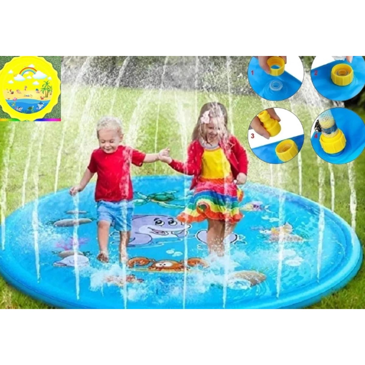 GENERICO - Alfombra de agua para juegos de niños 100 cm