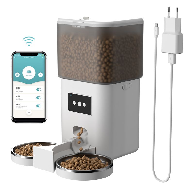 AIZO - Comedero Smart Cuenco Doble Wifi Temporizador 6L