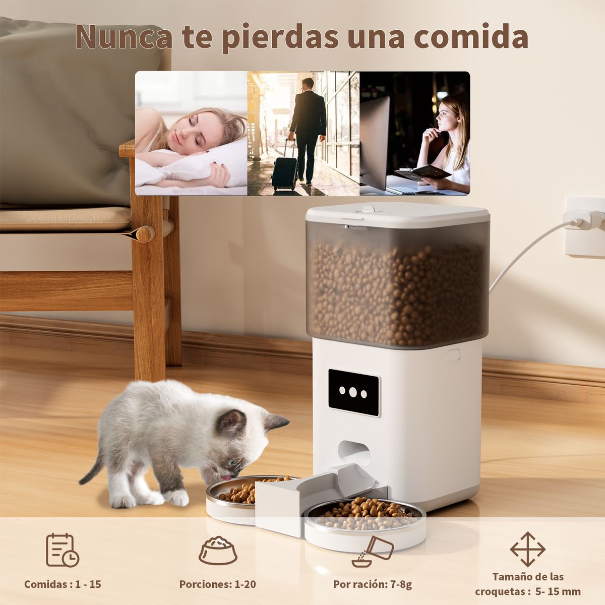 AIZO - AIZO Comedero Inteligente WiFi para GatosPerros 6L