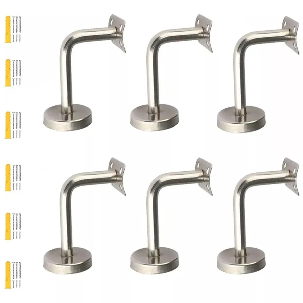 KUANGYE - Soporte De Barandilla De Escalera De Acero Inoxidable De 6 P