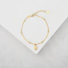 BY LAS CAYETANAS - Pulsera nudo Virgen de los Rayos bañada en Oro 18k