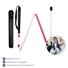 TOPMEDIC - Bastón Ciego No Vidente Aluminio Plegable