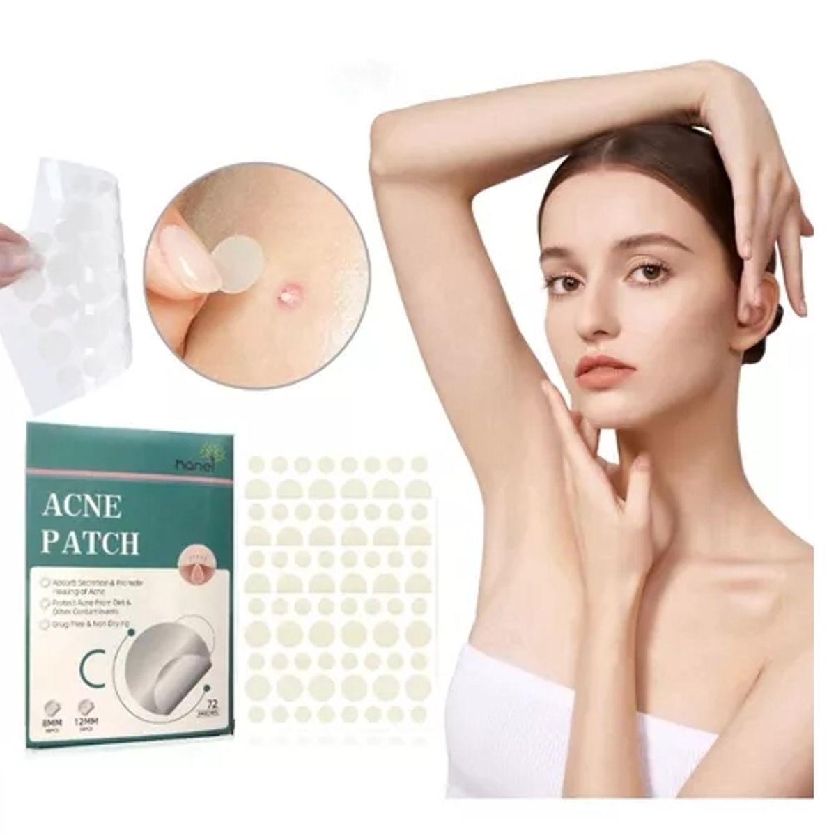ARGENTA - 72 Parches Elimina ACNE PUNTOS NEGROS Espinillas Anti Acné.