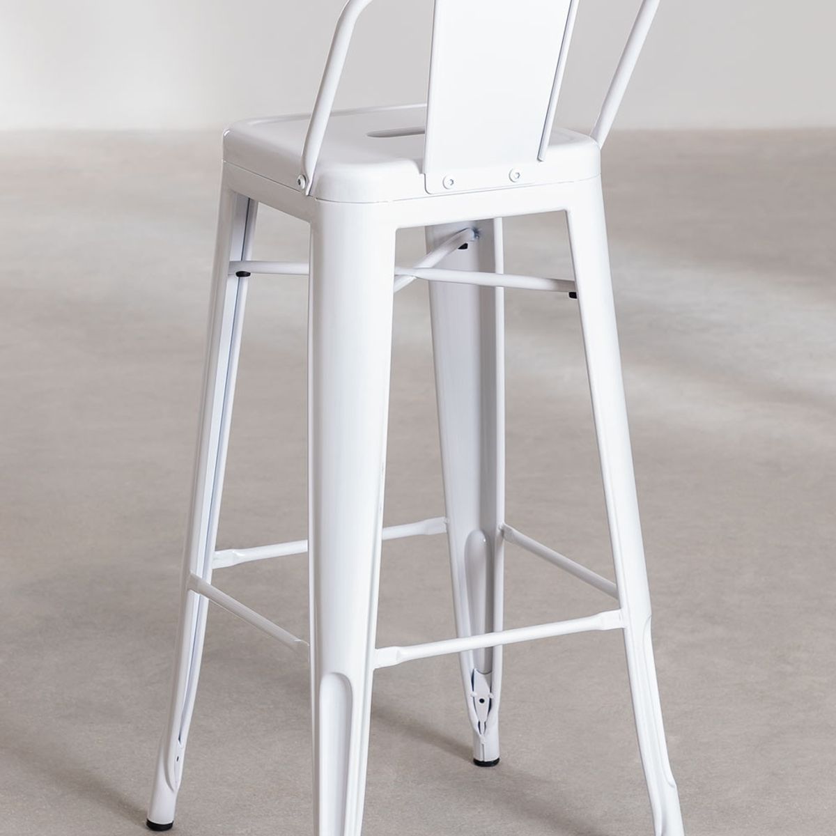 GENERICO - Pack 4 Taburete Tolix 66cm Blanco