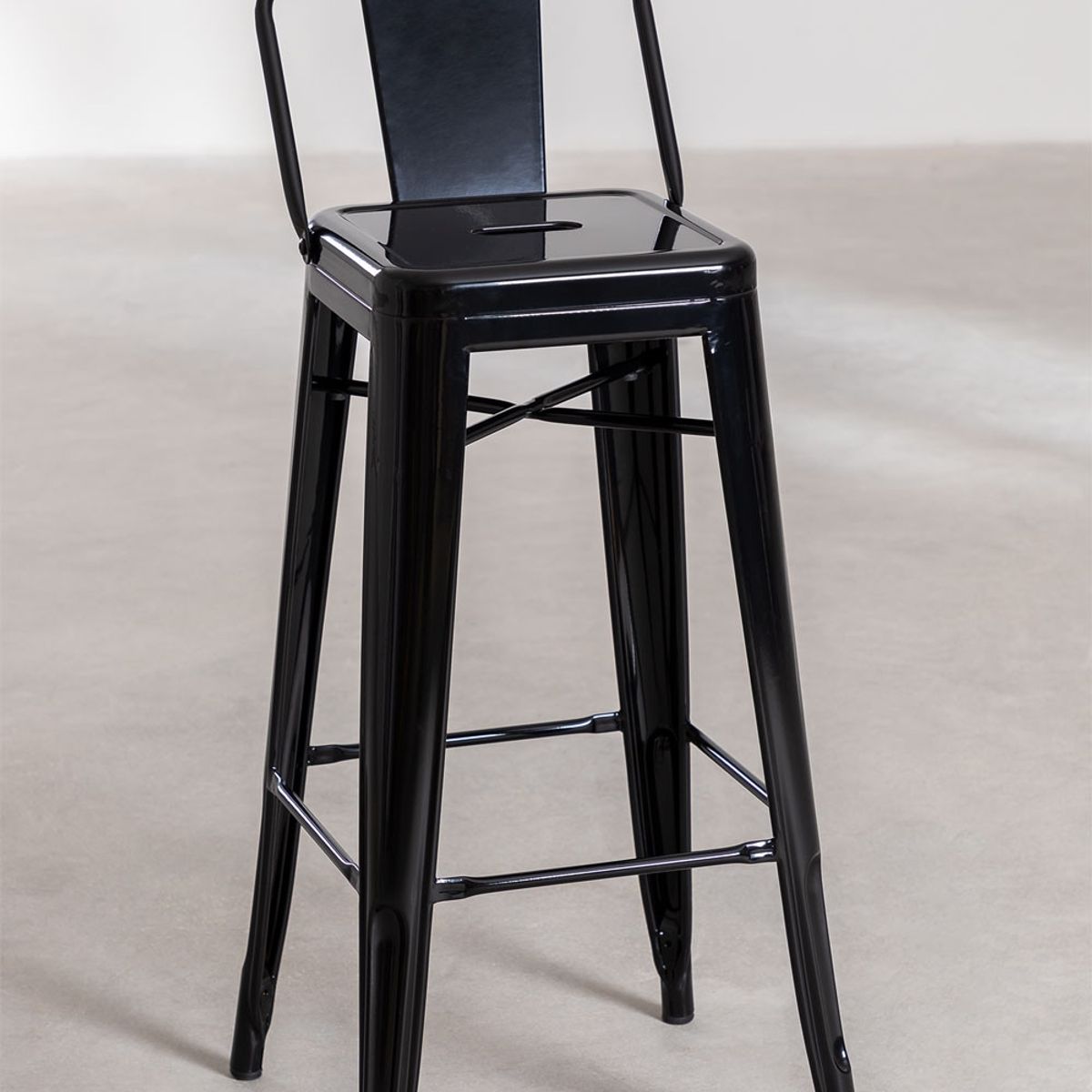 GENERICO - Pack 6 Taburetes Tolix 66 cm Negro
