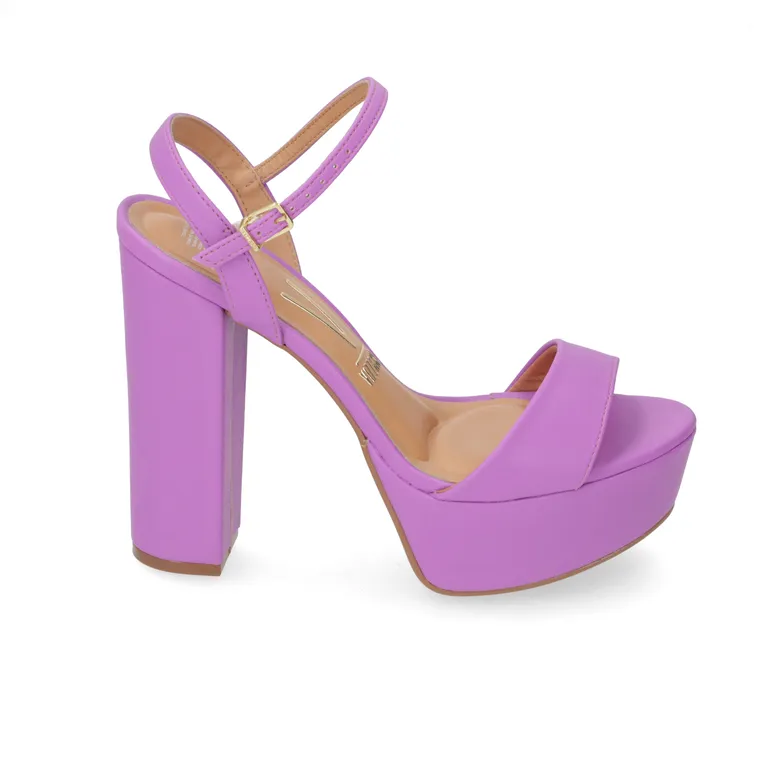 Sandalia Plataforma Eco Cuero Morado