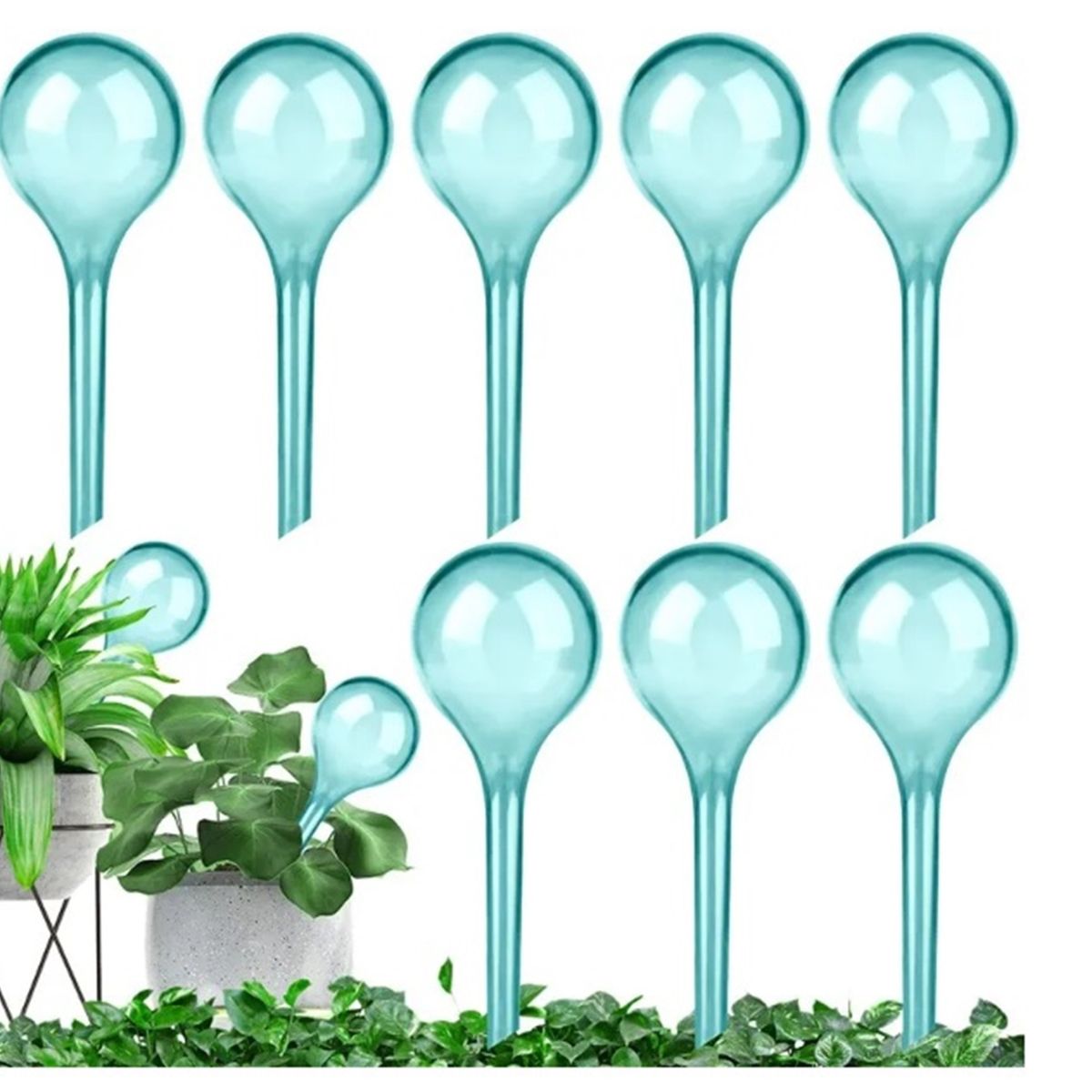 GENERICO - ALIMENTADOR AUTOMATICO DE AGUA PARA PLANTAS 13 X 5 CM ( 10 Unidades)