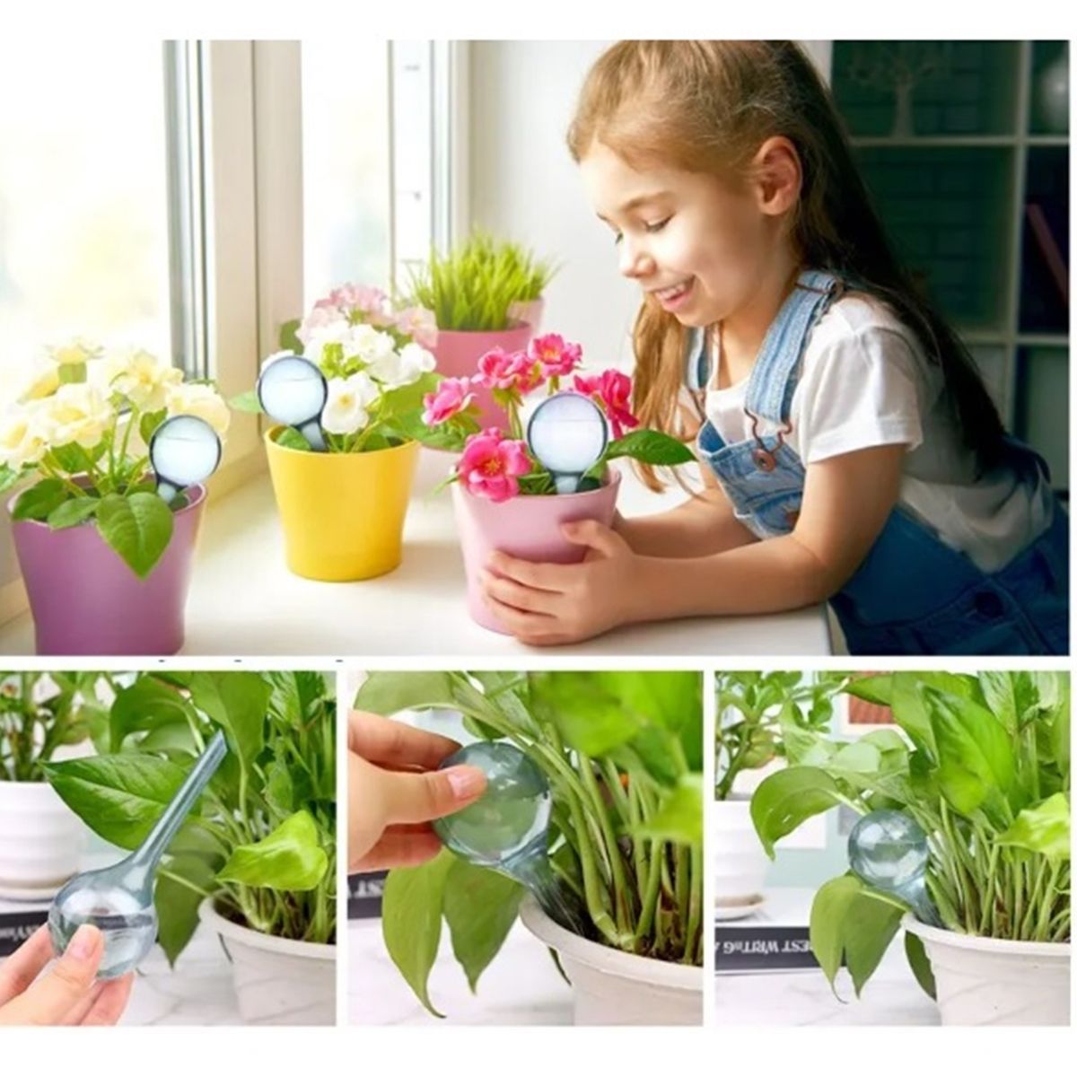 GENERICO - ALIMENTADOR AUTOMATICO DE AGUA PARA PLANTAS 13 X 5 CM ( 10 Unidades)