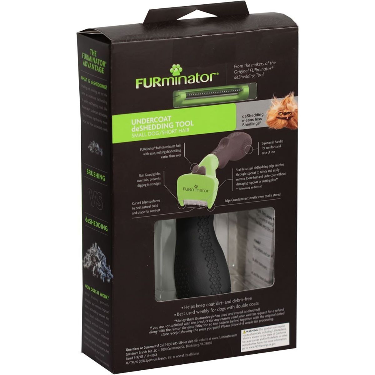 FURMINATOR - Cepillo Furminator Para Perro Pequeño de Pelo Largo