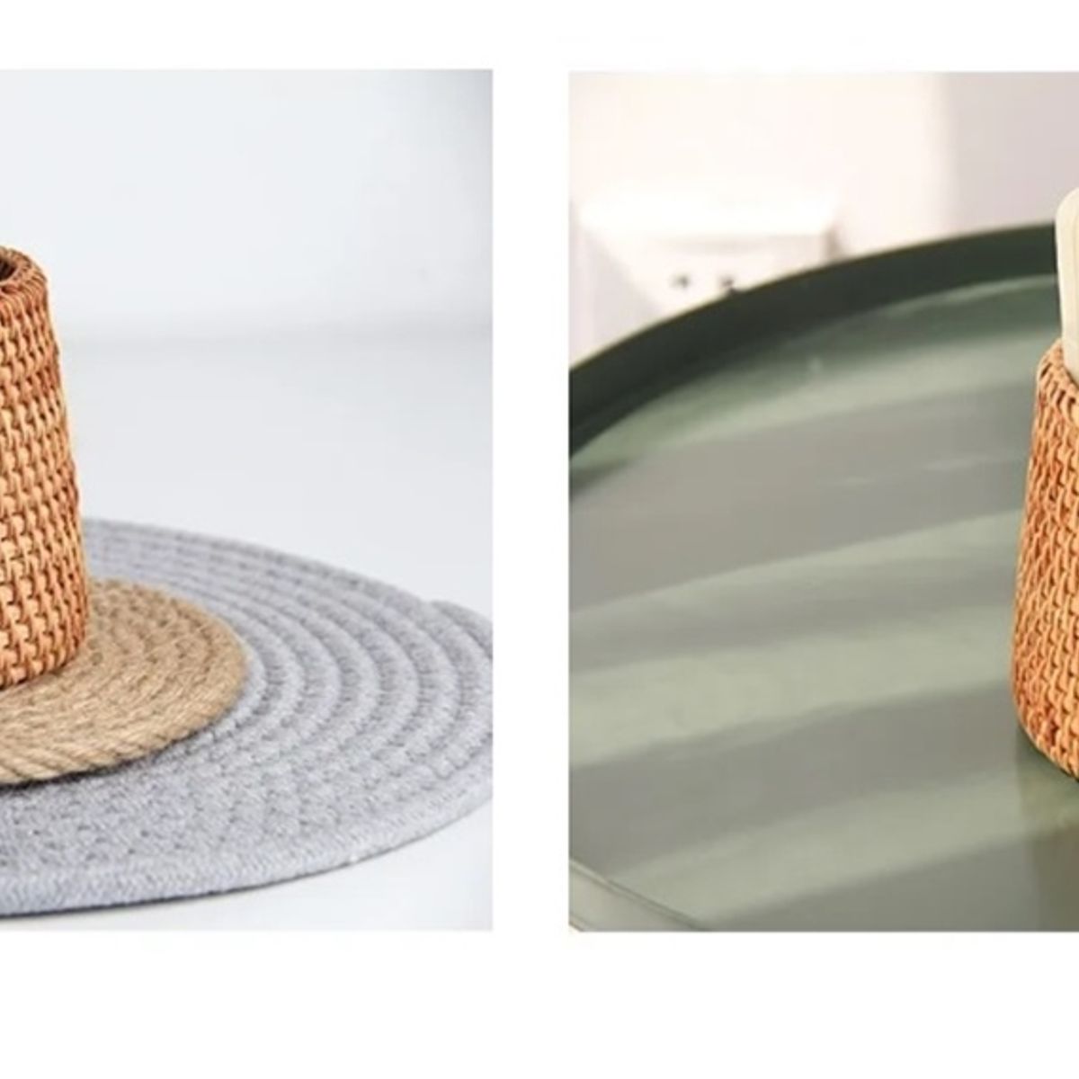 GENERICO - CESTA DE ALMACENAMIENTO TRAPEZOIDAL DE RATAN