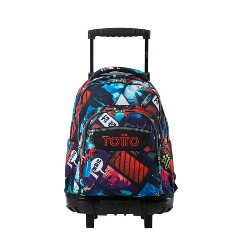 TOTTO - Mochila Con Ruedas Niño Bomper Renglon Negro Totto