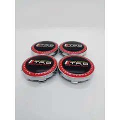 GENERICO - Tapa centro Llantas auto 60mm universal TRD NEGRO borde rojo