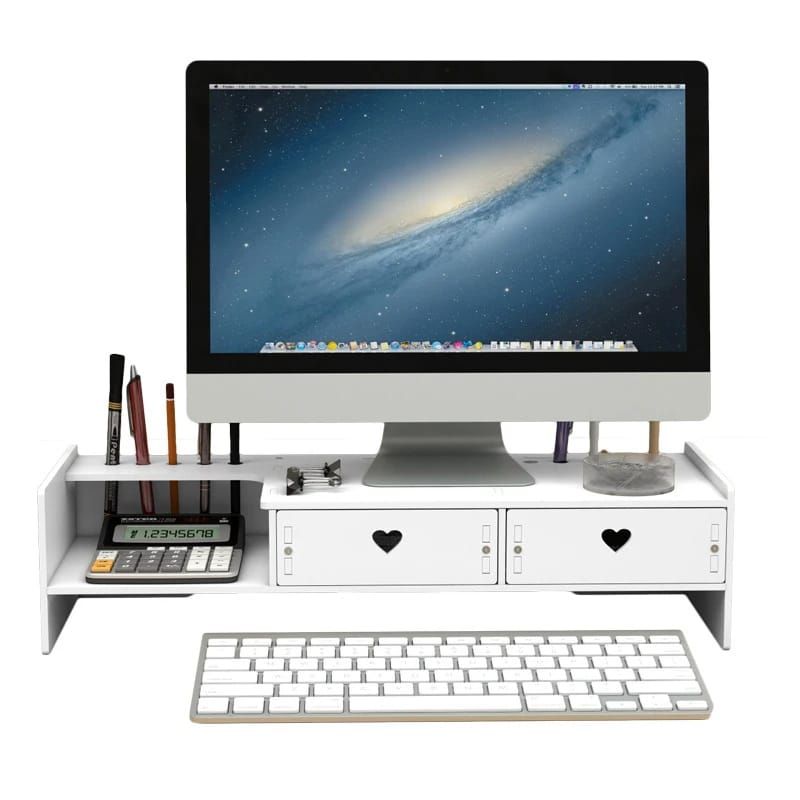 GENERICO - Soporte Elevador Para Pc Organizador Escritorio Con Cajones